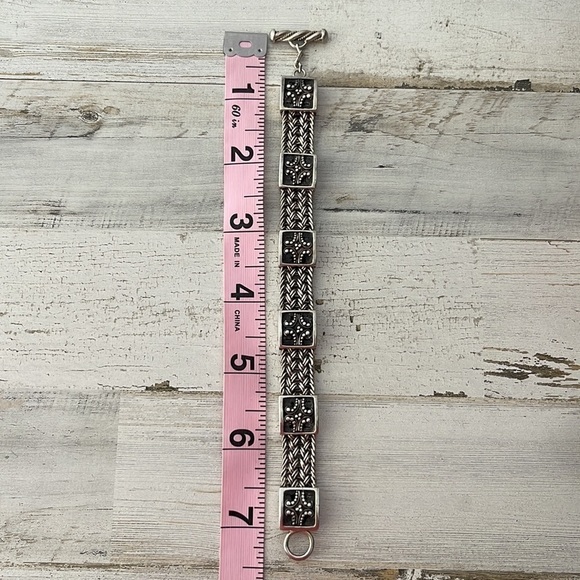 Vintage Lois Hill Woven Silver Station Bracelet. - Picture 8 of 10